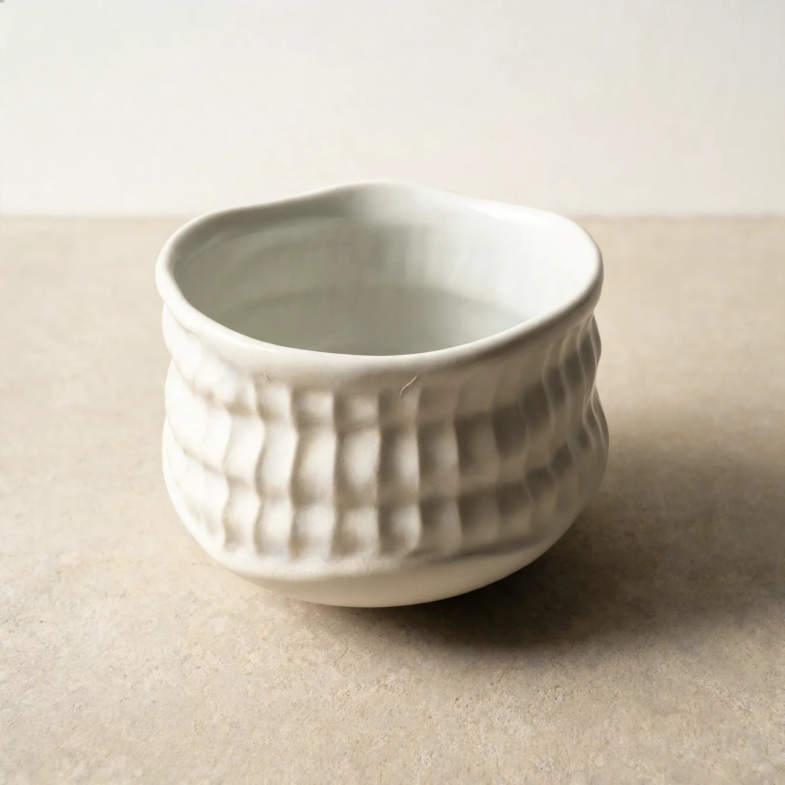 ANDURA Weave Bowl Matcha Schale Porzellan Weiß Lifestyle Nahaufnahme